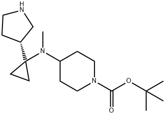 tert-butyl(R)-4-(methyl(1-(pyrrolidin-3-yl)cyclopropyl)amino)piperidine-1-carboxylate Structure