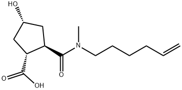 (1R,2R,4R)-2-(hex-5-enyl-methyl-carbamoyl)-4-hydroxy-cyclopentanecarboxylic acid Structure