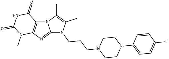 8-{3-[4-(4-fluorophenyl)piperazin-1-yl]propyl}-4-hydroxy-1,6,7-trimethyl-1H-imidazo[2,1-f]purin-2(8H)-one 구조식 이미지