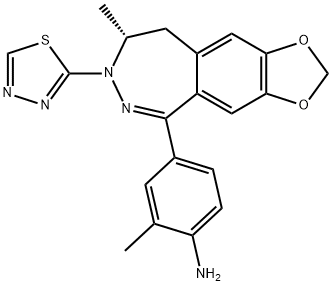 (+)-5-(4-amino-3-methylphenyl)-7-(2-thiazolyl)-8,9-dihydro-7H-1,3-dioxolo-[4,5-h][2,3]benzodiazepine Structure