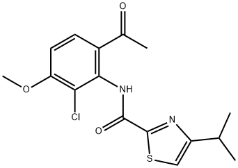 N-(6-acetyl-2-chloro-3-methoxyphenyl)-4-isopropylthiazole-2-carboxamide Structure