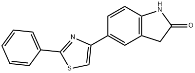 5-(2-Phenyl-thiazol-4-yl)-1,3-dihydro-indol-2-one Structure