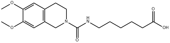 6-[(6,7-Dimethoxy-3,4-dihydro-1H-isoquinoline-2-carbonyl)-amino]-hexanoic acid 구조식 이미지