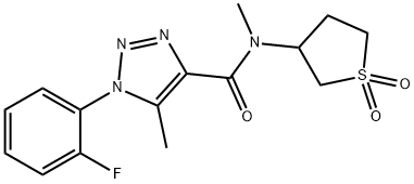 N-(1,1-dioxidotetrahydrothiophen-3-yl)-1-(2-fluorophenyl)-N,5-dimethyl-1H-1,2,3-triazole-4-carboxamide 구조식 이미지