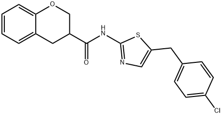 N-[5-(4-chlorobenzyl)-1,3-thiazol-2-yl]-3,4-dihydro-2H-chromene-3-carboxamide Structure