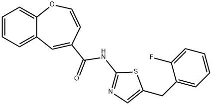 N-[5-(2-fluorobenzyl)-1,3-thiazol-2-yl]-1-benzoxepine-4-carboxamide Structure