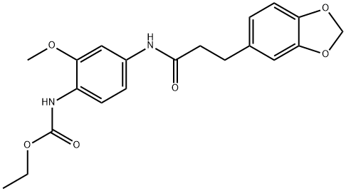 ethyl 4-{[3-(1,3-benzodioxol-5-yl)propanoyl]amino}-2-methoxyphenylcarbamate 구조식 이미지