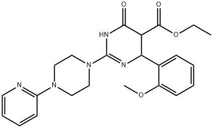 ethyl 6-(2-methoxyphenyl)-4-oxo-2-[4-(pyridin-2-yl)piperazin-1-yl]-1,4,5,6-tetrahydropyrimidine-5-carboxylate Structure