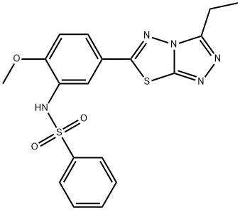 N-[5-(3-ethyl[1,2,4]triazolo[3,4-b][1,3,4]thiadiazol-6-yl)-2-methoxyphenyl]benzenesulfonamide 구조식 이미지