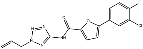 5-(3-chloro-4-fluorophenyl)-N-[2-(prop-2-en-1-yl)-2H-tetrazol-5-yl]furan-2-carboxamide Structure