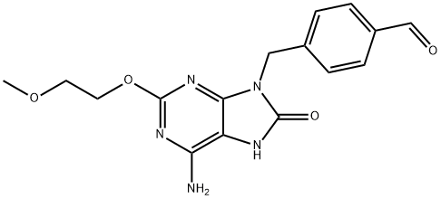 Benzaldehyde, 4-[[6-amino-7,8-dihydro-2-(2-methoxyethoxy)-8-oxo-9H-purin-9-yl]methyl]- Structure