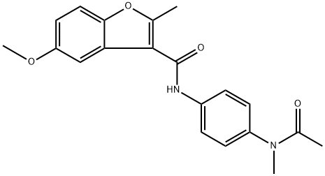 N-{4-[acetyl(methyl)amino]phenyl}-5-methoxy-2-methyl-1-benzofuran-3-carboxamide Structure