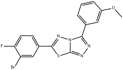 3-[6-(3-bromo-4-fluorophenyl)[1,2,4]triazolo[3,4-b][1,3,4]thiadiazol-3-yl]phenyl methyl ether Structure