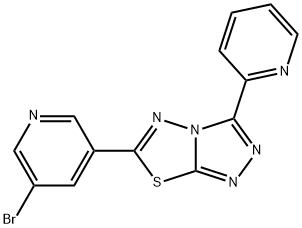 6-(5-bromo-3-pyridinyl)-3-(2-pyridinyl)[1,2,4]triazolo[3,4-b][1,3,4]thiadiazole 구조식 이미지