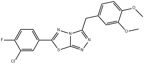 6-(3-chloro-4-fluorophenyl)-3-(3,4-dimethoxybenzyl)[1,2,4]triazolo[3,4-b][1,3,4]thiadiazole Structure