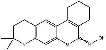 (5E)-N-hydroxy-9,9-dimethyl-1,2,3,4,10,11-hexahydro-5H,9H-benzo[c]pyrano[3,2-g]chromen-5-imine Structure