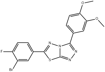 6-(3-bromo-4-fluorophenyl)-3-(3,4-dimethoxyphenyl)[1,2,4]triazolo[3,4-b][1,3,4]thiadiazole Structure