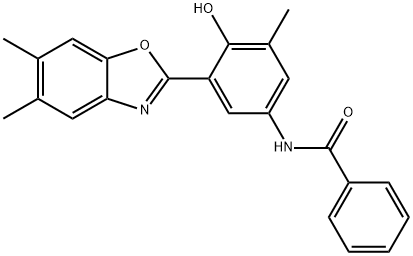 N-[3-(5,6-dimethyl-1,3-benzoxazol-2-yl)-4-hydroxy-5-methylphenyl]benzamide Structure