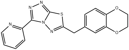 6-(2,3-dihydro-1,4-benzodioxin-6-ylmethyl)-3-(2-pyridinyl)[1,2,4]triazolo[3,4-b][1,3,4]thiadiazole Structure