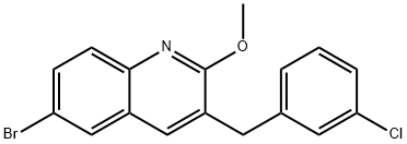 6-bromo-3-[(3-chlorophenyl)methyl]-2-methoxyquinoline 구조식 이미지