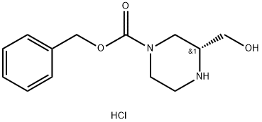 (3R)-3-(hydroxymethyl)-1-Piperazinecarboxylic acid phenylmethyl ester hydrochloride Structure