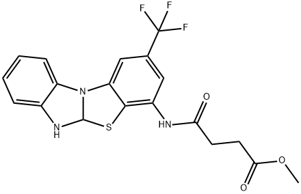 methyl 4-oxo-4-((2-(trifluoromethyl)-5a,6-dihydrobenzo[d]benzo[4,5]imidazo[2,1-b]thiazol-4-yl)amino)butanoate 구조식 이미지