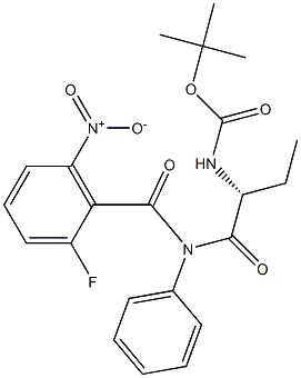 (R)-tert-Butyl (1-(2-fluoro-6-nitro-N-phenylbenzamido)-1-oxobutan-2-yl)carbamate 구조식 이미지