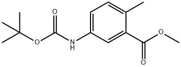 5-tert-Butoxycarbonylamino-2-methyl-benzoic acid methyl ester Structure