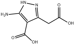 3-amino-5-(carboxymethyl)-1H-pyrazole-4-carboxylicacid Structure