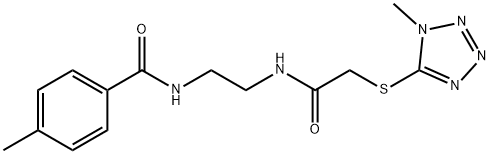 4-methyl-N-[2-({[(1-methyl-1H-tetrazol-5-yl)sulfanyl]acetyl}amino)ethyl]benzamide 구조식 이미지