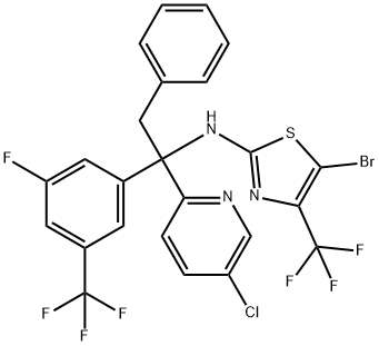 5-Bromo-N-(1-(5-chloropyridin-2-yl)-1-(3-fluoro-5-(trifluoromethyl)phenyl)-2-phenylethyl)-4-(trifluoromethyl)thiazol-2-amine Structure