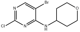 (5-bromo-2-chloro-pyrimidine-4-yl)-(tetrahydro-pyran-4-yl)-amine 구조식 이미지