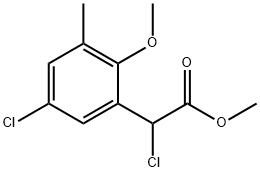 Methyl 2-chloro-2-(5-chloro-2-methoxy-3-methylphenyl)acetate 구조식 이미지