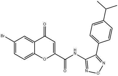 6-bromo-4-oxo-N-{4-[4-(propan-2-yl)phenyl]-1,2,5-oxadiazol-3-yl}-4H-chromene-2-carboxamide Structure