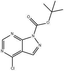 tert-butyl 4-chloro-1H-pyrazolo[3,4-d]pyrimidine-1-carboxylate 구조식 이미지