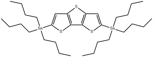 2,6-Bis(tributylstannyl)dithieno[3,2-b:2',3'-d]thiophene 구조식 이미지