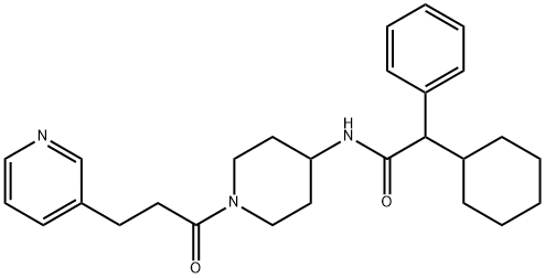 a-cyclohexyl-N-[1-[1-oxo-3-(3-pyridinyl)propyl]-4-piperidinyl]-benzeneacetamide 구조식 이미지