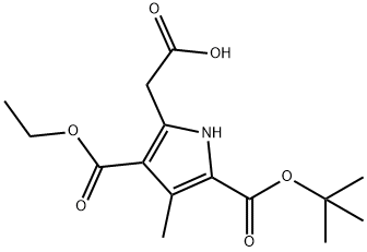 5-카르복시메틸-3-메틸-1H-피롤-2,4-디카르복실산2-tert-부틸에스테르4-에틸에스테르 구조식 이미지