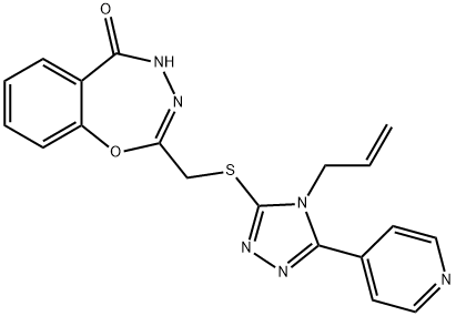 2-({[4-(prop-2-en-1-yl)-5-(pyridin-4-yl)-4H-1,2,4-triazol-3-yl]sulfanyl}methyl)-1,3,4-benzoxadiazepin-5(4H)-one Structure