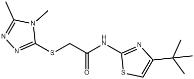 N-(4-tert-butyl-1,3-thiazol-2-yl)-2-[(4,5-dimethyl-4H-1,2,4-triazol-3-yl)thio]acetamide Structure