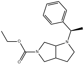Ethyl 1-[(R)-1-Phenylethyl]hexahydropyrrolo[3,4-b]pyrrole-5(1H)-carboxylate 구조식 이미지