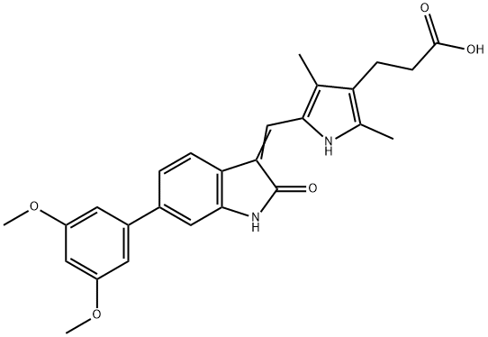 5-[[6-(3,5-Dimethoxyphenyl)-1,2-dihydro-2-oxo-3H-indol-3-ylidene]methyl]-2,4-dimethyl-1H-pyrrole-3-propanoic acid Structure