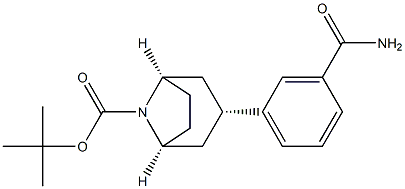 tert-butyl (1R,3r,5S)-3-(3-carbamoylphenyl)-8-azabicyclo[3.2.1]octane-8-carboxylate 구조식 이미지