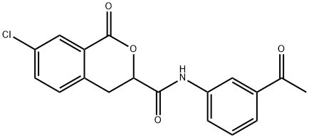 N-(3-acetylphenyl)-7-chloro-1-oxo-3,4-dihydro-1H-isochromene-3-carboxamide 구조식 이미지