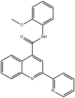 N-(2-메톡시페닐)-2-(피리딘-2-일)퀴놀린-4-카르복사미드 구조식 이미지