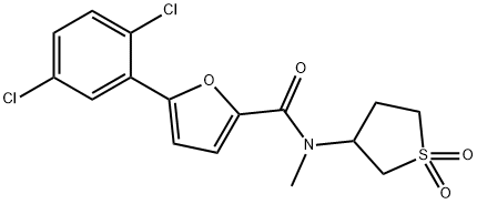 5-(2,5-dichlorophenyl)-N-(1,1-dioxidotetrahydrothiophen-3-yl)-N-methylfuran-2-carboxamide 구조식 이미지