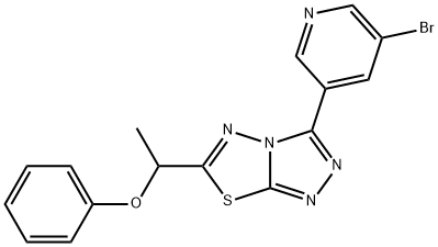 3-(5-bromopyridin-3-yl)-6-(1-phenoxyethyl)[1,2,4]triazolo[3,4-b][1,3,4]thiadiazole 구조식 이미지