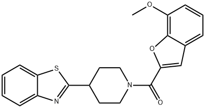 [4-(1,3-benzothiazol-2-yl)piperidin-1-yl](7-methoxy-1-benzofuran-2-yl)methanone 구조식 이미지