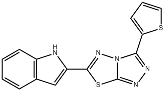 2-[3-(thiophen-2-yl)[1,2,4]triazolo[3,4-b][1,3,4]thiadiazol-6-yl]-1H-indole 구조식 이미지