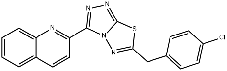 2-[6-(4-chlorobenzyl)[1,2,4]triazolo[3,4-b][1,3,4]thiadiazol-3-yl]quinoline Structure